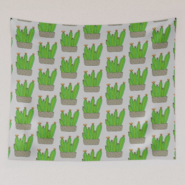 Item preview, Cute Cactus Design #119: Cacti Group With Yellow-Orange Blooms designed and sold by DreamCactus.