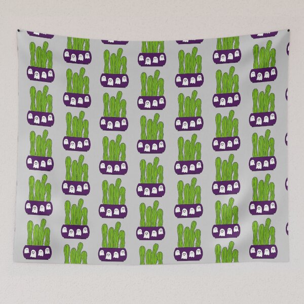 Item preview, Cute Cactus Design #122: Cacti In Halloween Ghosts Pot designed and sold by DreamCactus.