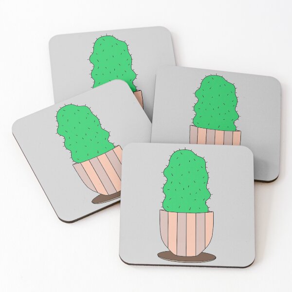 Item preview, Cute Cactus Design #123: Curvy Cactus In A Natural Colored Pot designed and sold by DreamCactus.