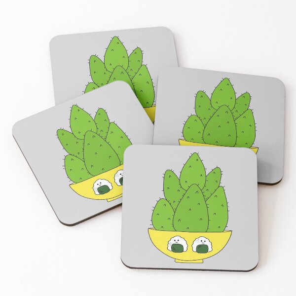 Aperçu de l'œuvre Cute Cactus Design #126: Cute Cacti Bunch In A Bowl With Onigiri créée et vendue par DreamCactus.
