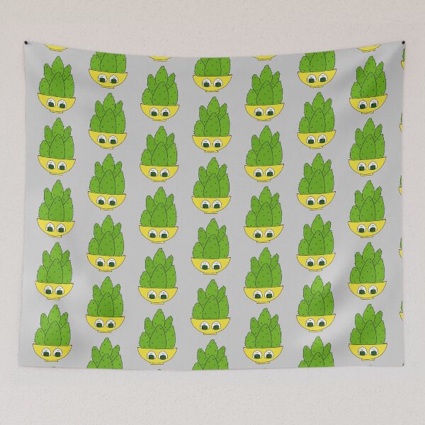 Item preview, Cute Cactus Design #126: Cute Cacti Bunch In A Bowl With Onigiri designed and sold by DreamCactus.