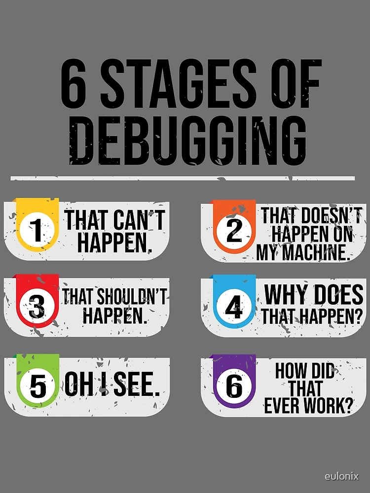 Thumbnail 3 of 3, Scarf, 6 Stages Of Debugging Computer Programming designed and sold by eulonix.