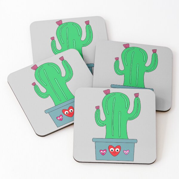 Item preview, Cute Cactus Design #131: Cute Cactus In Pot With Hearts designed and sold by DreamCactus.