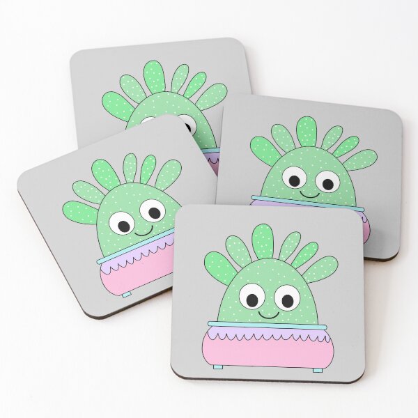 Item preview, Cute Cactus Design #133: Cute Curious Cactus In Pastel Pot designed and sold by DreamCactus.