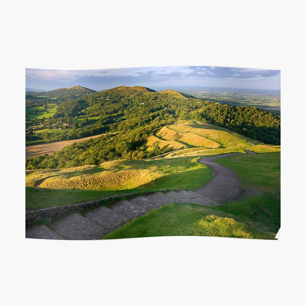 Malvern Hills : curving down Poster