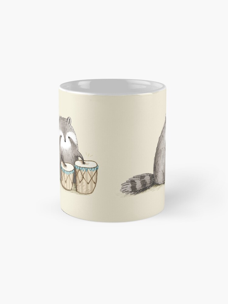 Alternate view of Raccoon on Bongos Mug