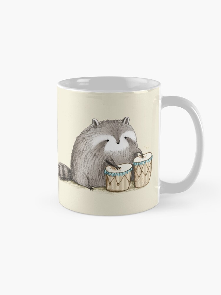 Alternate view of Raccoon on Bongos Mug