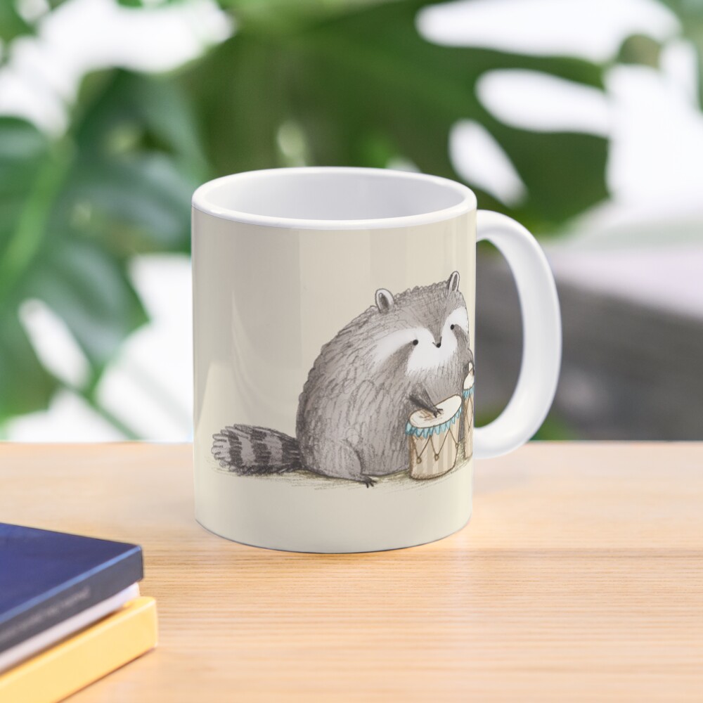 Raccoon on Bongos Mug