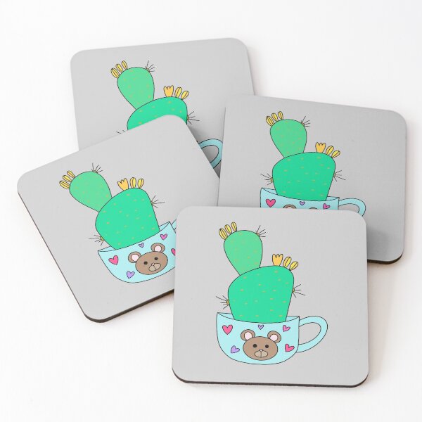 Item preview, Cute Cactus Design #137: Green Cactus With Yellow Flowers In Cute Bear Mug designed and sold by DreamCactus.