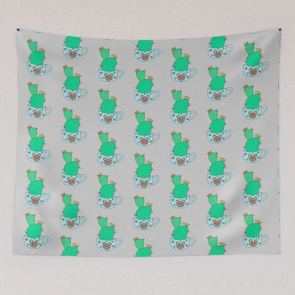 Artikelvorschau, Cute Cactus Design #137: Green Cactus With Yellow Flowers In Cute Bear Mug entworfen und verkauft von DreamCactus.