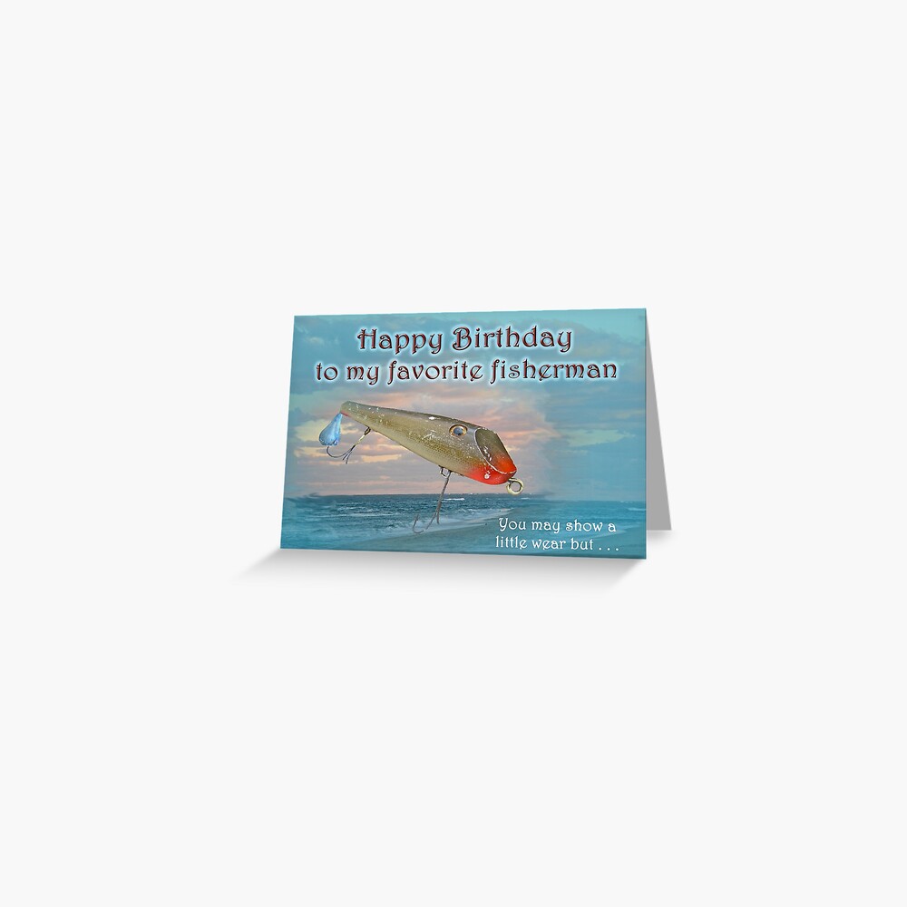 Fisherman Birthday Card - Fishmaster Vintage Fishing Lure Greeting Card  for Sale by MotherNature