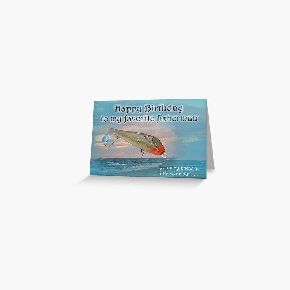 Anniversary Greeting Card - Vintage Saltwater Fishing Lure Jigsaw