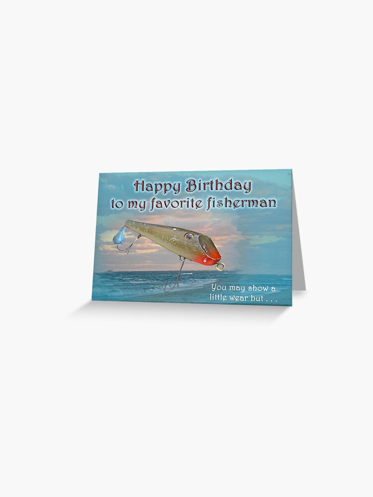 Fisherman Birthday Card - Fishmaster Vintage Fishing Lure Greeting Card  for Sale by MotherNature