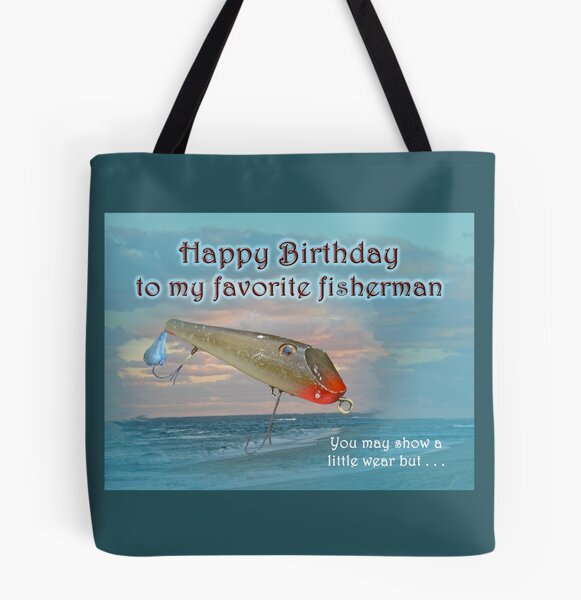 Fisherman Birthday Card - Fishmaster Vintage Fishing Lure | Tote Bag