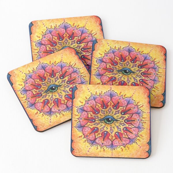 Item preview, Eye Mandala Hippie Mandala, Orange Happy Art designed and sold by artenvironments.