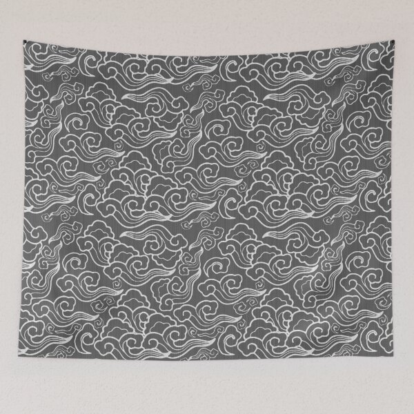 Item preview, Vintage Japanese Clouds, Graphite Gray / Grey designed and sold by Marymarice.