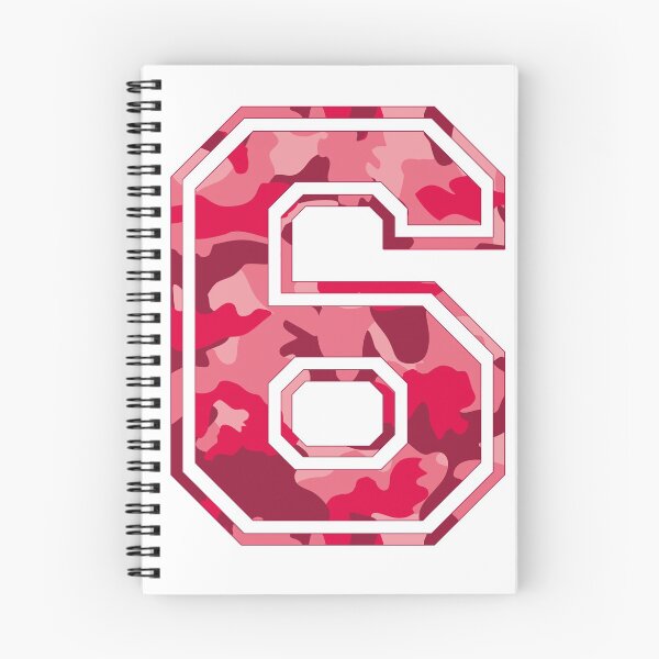 Item preview, Team Sports Uniform Number #6 - Pink Camouflage designed and sold by RiplMedia.