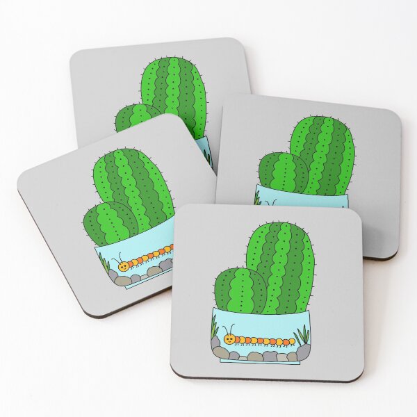 Item preview, Cute Cactus Design #147: Prickly Pear Cacti In Cute Caterpillar Pot designed and sold by DreamCactus.