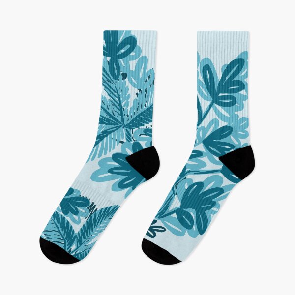 Item preview, Blue Abstract Leaves Print designed and sold by kapotka.