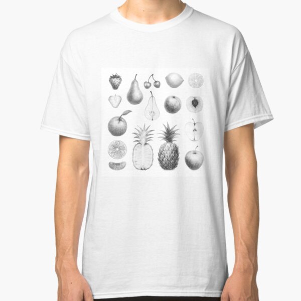 fresh fruits in black and white Classic T-Shirt