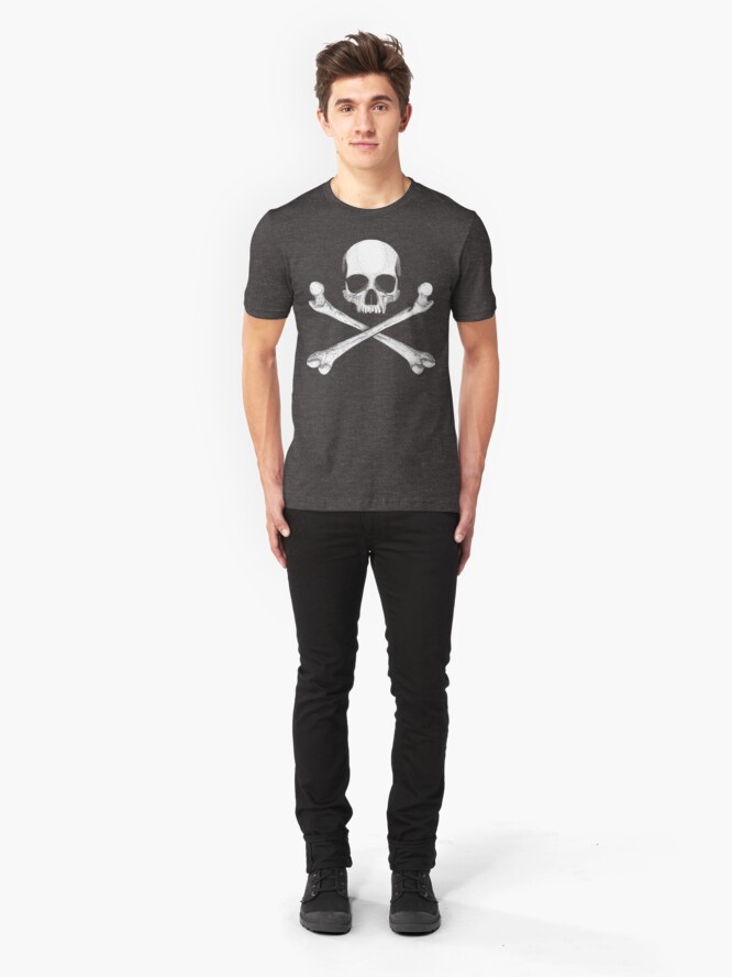 Alternate view of Jolly Roger - Crossbones Slim Fit T-Shirt