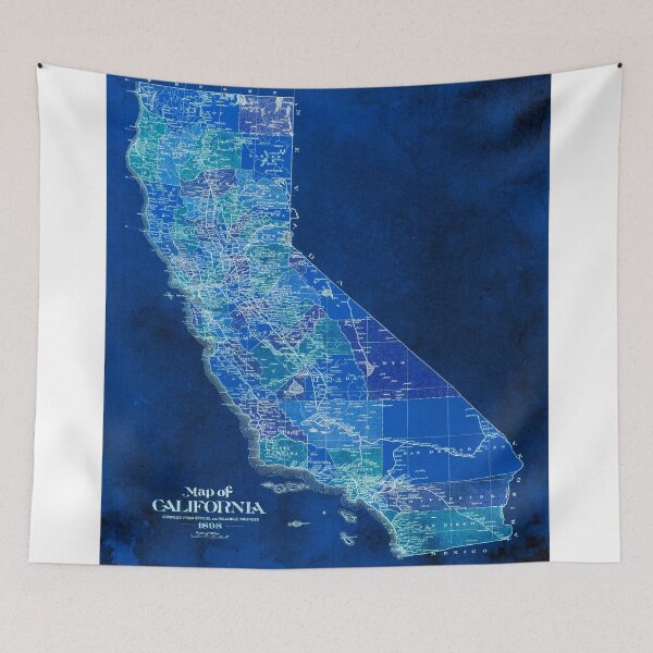 Item preview, California 1898 blue 2 designed and sold by drawspots.