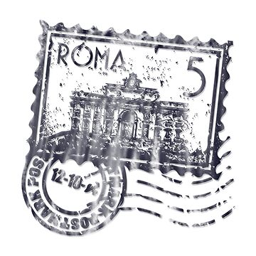 Black Postal Stamp Rome, Italy. Postmark with Envelope Sign Stock Vector -  Illustration of gray, postmark: 112258779