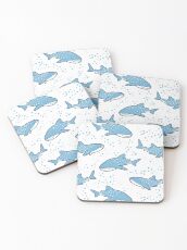 Starry Whale Sharks (Light version) Coasters