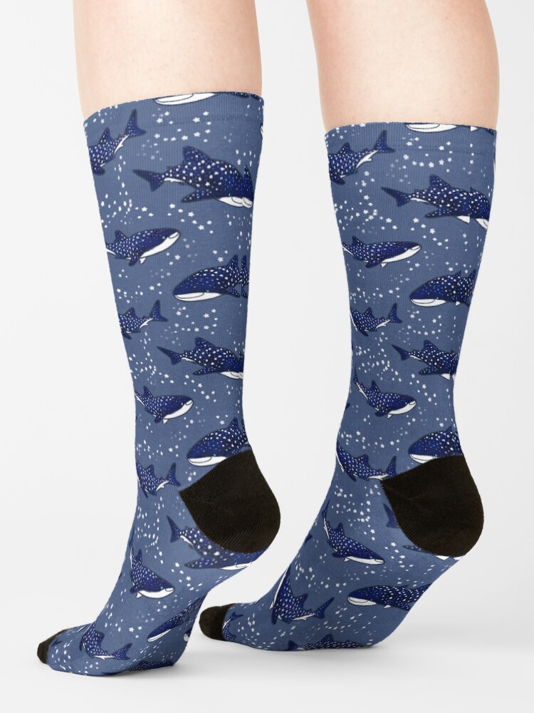 Alternate view of Starry Whale Sharks (Dark version) Socks