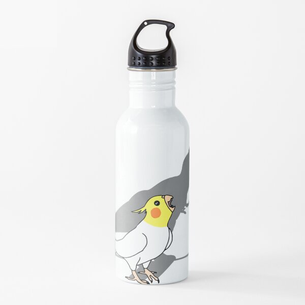 t-rex dinosaur shadow - white yellow cockatiel Water Bottle