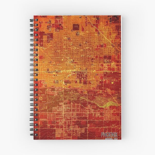 Item preview, Phoenix Arizona 1952 red old map antique artwork designed and sold by drawspots.