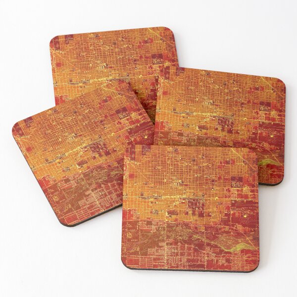 Item preview, Phoenix Arizona 1952 red old map antique artwork designed and sold by drawspots.