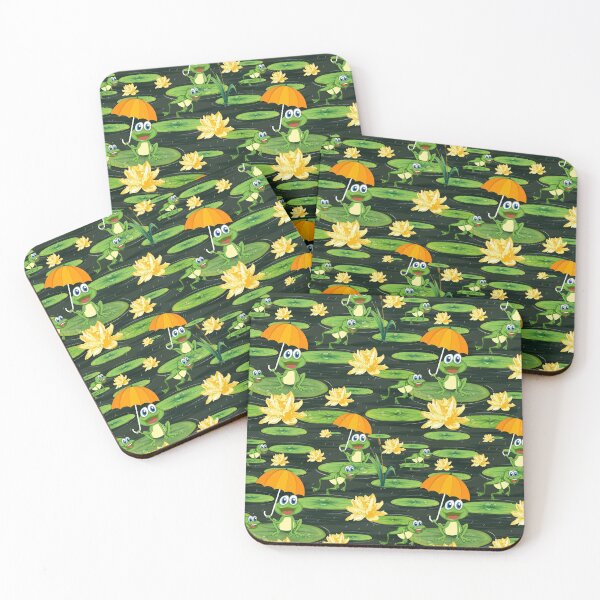 Item preview, Frogs Enjoying rain in Lily Pond designed and sold by winkeltriple.
