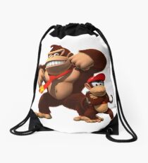 Diddy and donkey kong Drawstring Bag