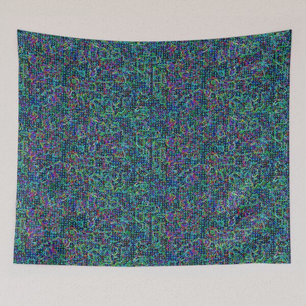 Item preview, Digital colorful seamless background artwork. Technological design, rainbow wires designed and sold by ikaDrawings.