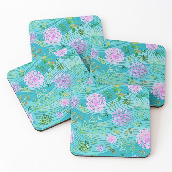 Item preview, Floral Waves Spring Watercolor Flowers Leaves designed and sold by Bebichic.