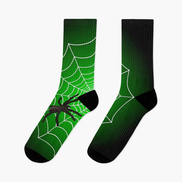 Item preview, White Spider Web With Spider on Acid Green and Black designed and sold by Creepyhollow.