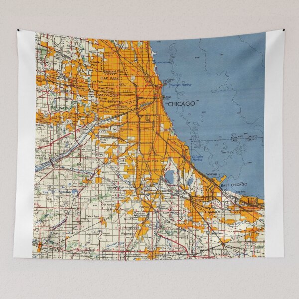 Item preview, Chicago Illinois Old Map designed and sold by drawspots.