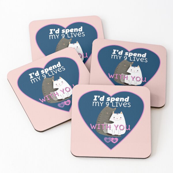 Item preview, Cats Love 9 lives Heart shape BAE designed and sold by Bebichic.