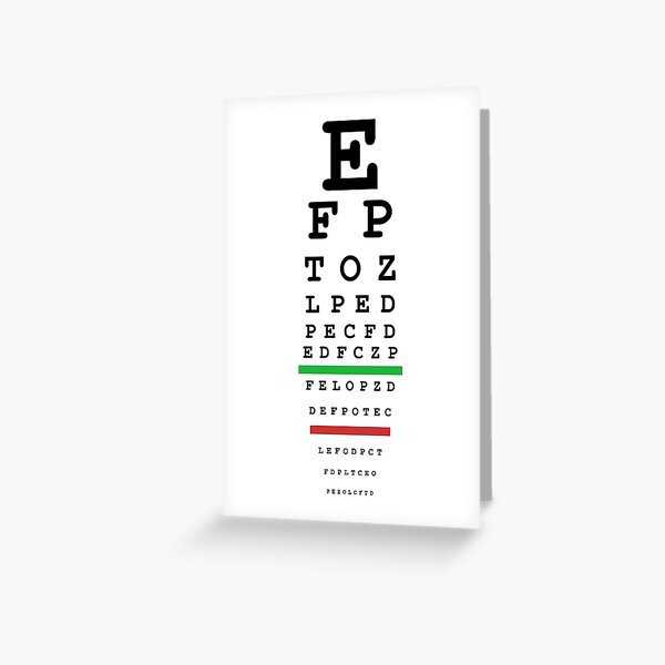 Snellen Eye Chart Greeting Card for Sale by allhistory