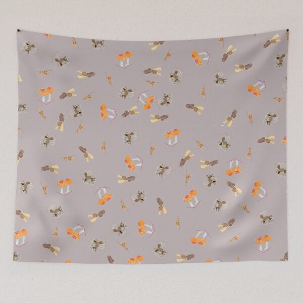 Item preview, Mushrooms Inked Pattern - Warm Grey designed and sold by EKeener.