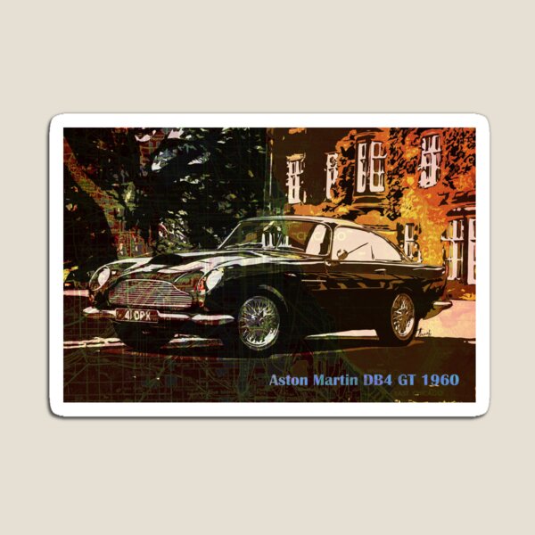 Item preview, Aston Martin DB4 GT 1960 on Old Vintage Map designed and sold by drawspots.