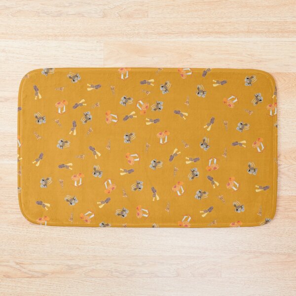 Item preview, Mushrooms Inked Pattern - Mustard Yellow designed and sold by EKeener.