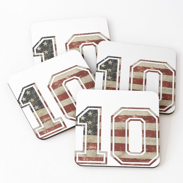 Item preview, Team Sports Uniform Number #10 - Rustic American Flag designed and sold by RiplMedia.
