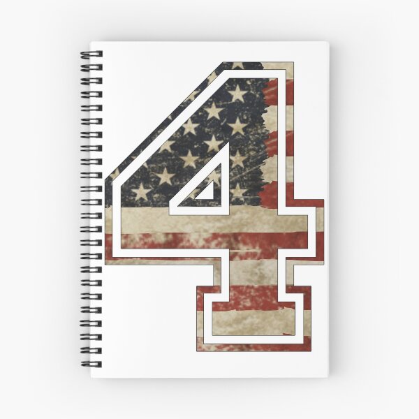 Item preview, Team Sports Uniform Number #4 - Rustic American Flag designed and sold by RiplMedia.
