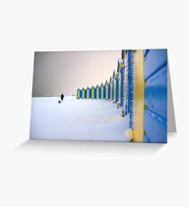 Beach Huts In The Snow Greeting Card
