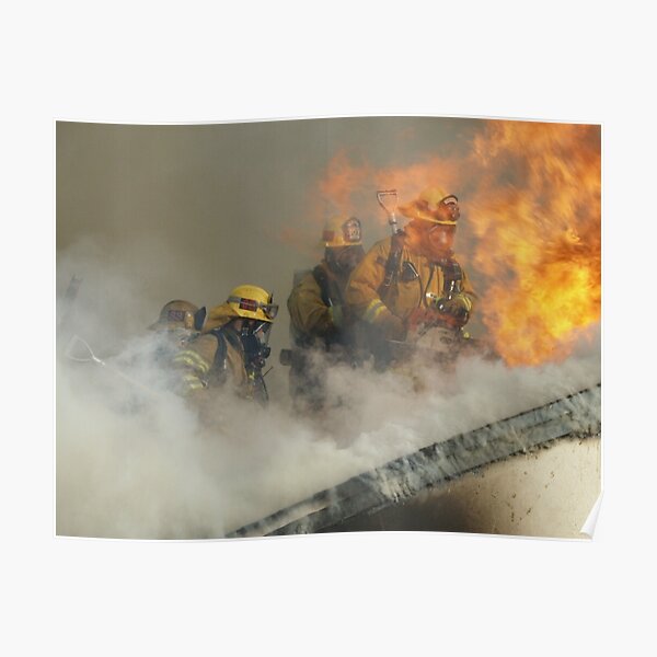 Roof operations on a training fire Poster