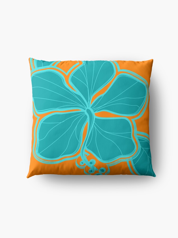 Alternate view of Kailua Hibiscus Hawaiian Engineered Floral Floor Pillow