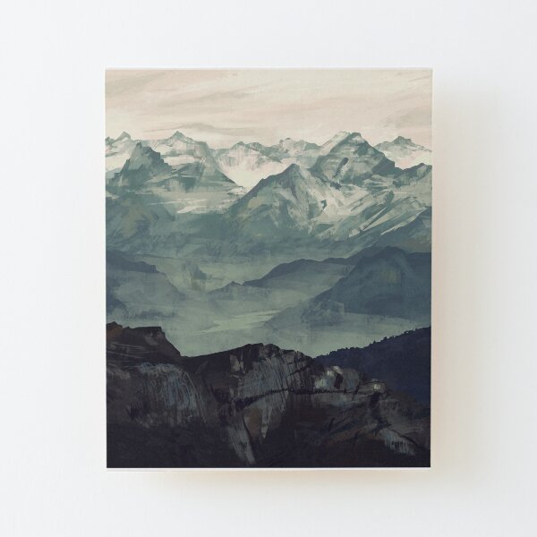 Mountain Fog Wood Mounted Print