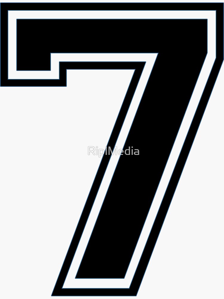 Varsity Team Sports Uniform Number #7 - Black Sticker for Sale by  RiplMedia